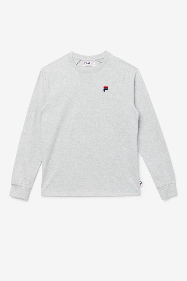 Fila Flynn Long Sleeve Men's Tee - Light Grey,NZ 540-41539